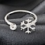 Zilveren Sneeuwvlok Ring - Verstelbaar - 925 Sterling Zilver