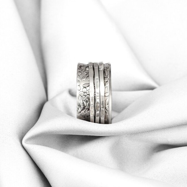 Meditatiering - Roterende Ring van 925 Sterling Zilver