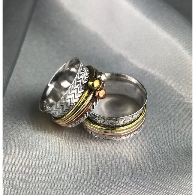 925 Zilveren Meditatiering - Draairing tegen Stress & Onrust