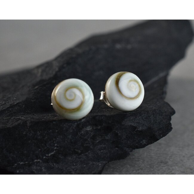 Shiva Eye Oorknopjes - Zilver & Schelp