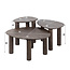PS-Collection Maya Salontafel Set van 3 Driehoekig - 76x61x38 cm - Bruin - Teak