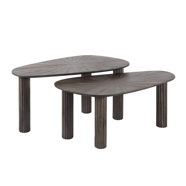 Salontafel Set van 2 Teakhout Espresso - Maya