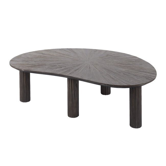 Salontafel Teakhout Donkerbruin Niervormig - Maya