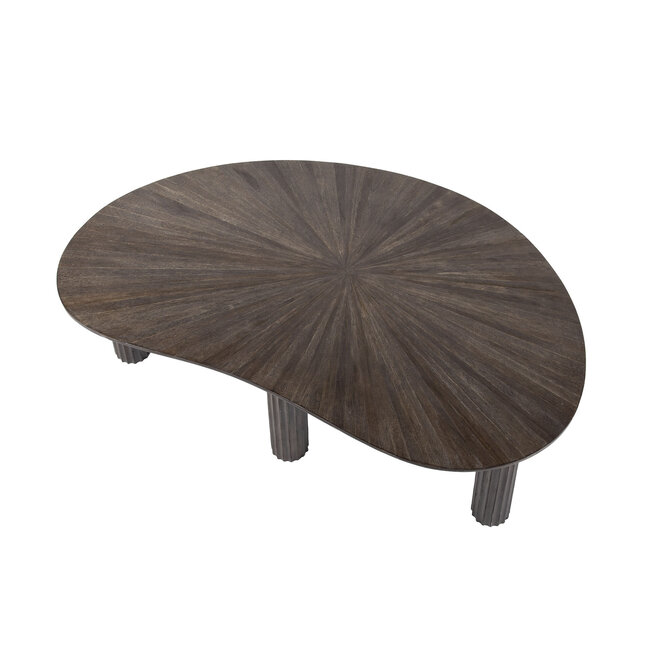 Salontafel Teakhout Donkerbruin Niervormig - Maya