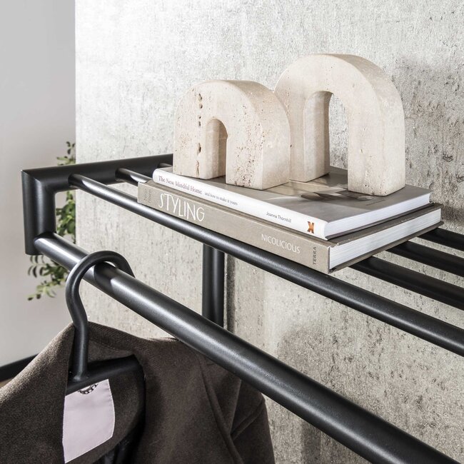 Roede 20 Haaks Kapstok - 100x27x80cm - Donkergrijs - Metaal