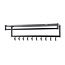 Roede 10 Haaks Kapstok - 100x27x30cm - Zwart/Bruin - Metaal/Melamine
