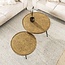 Metallic Rond Set/2 Salontafels - ø74x50cm - Antiek Brons - Metaal
