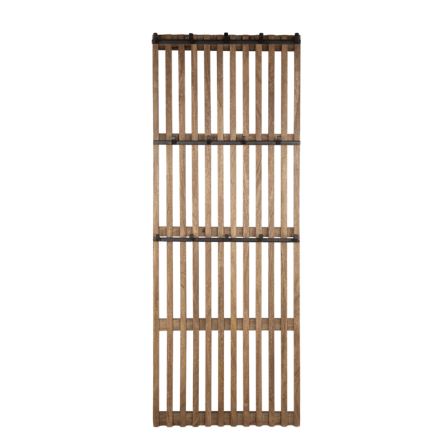 PS-Collection Tweak 14 Haken Kapstokrek - 60x10x161cm -  Zandkleur - Mango/Metaal
