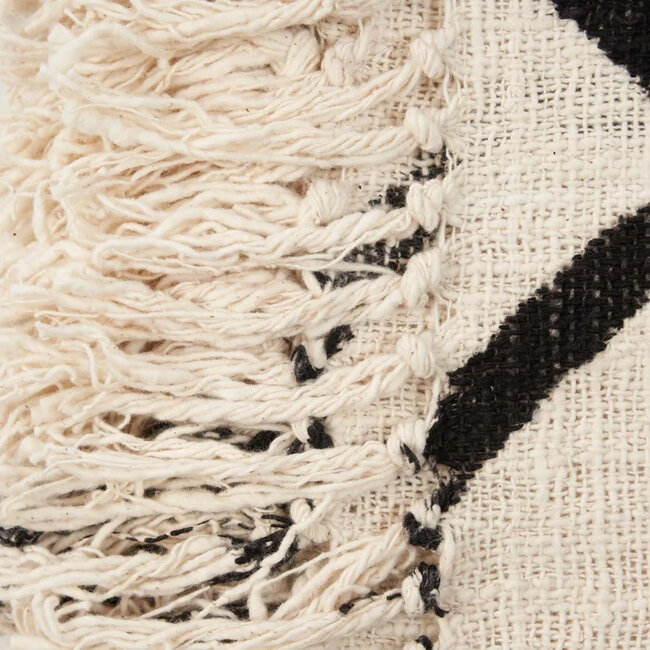 Bedsprei van katoen - Beige/Zwart - 128x240 cm