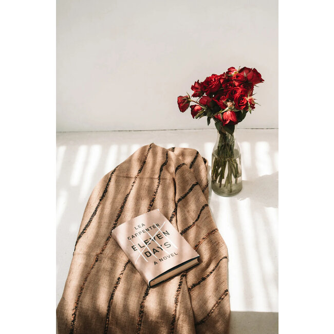 Plaid van katoen - Beige/Zwart - 170x130 cm