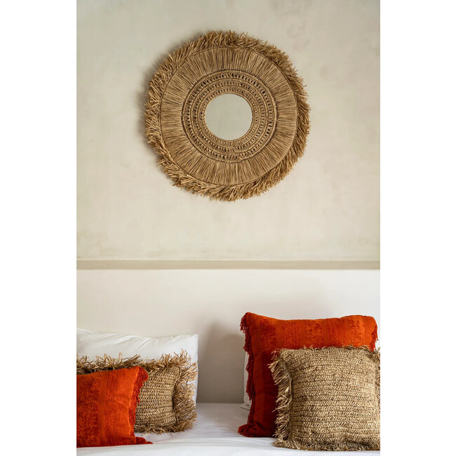 Wandspiegel Yuki - Raffia - Naturel - 70x70 cm