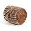Opbergmand - Bananenblad en Katoen - Naturel/Wit - 17x17 cm