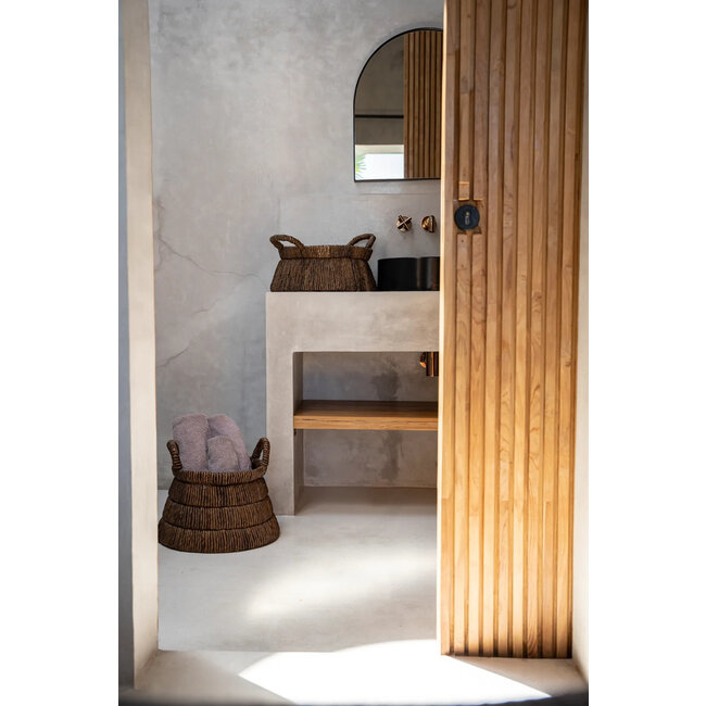 Chizara Mand - Bananenblad - Naturel - 42x42x26,5 cm