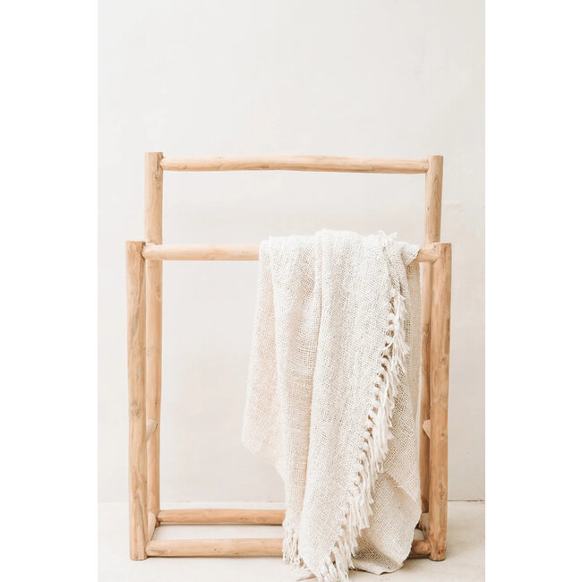 Plaid van katoen - Crèmekleur - 130x170 cm