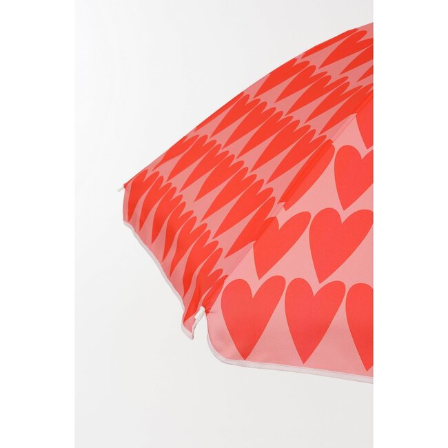 Strandparasol Roze met Hartjesprint - Ø160x180 cm