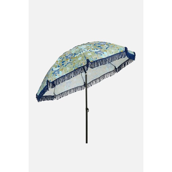 Parasol Blauw met Bloemenprint – Ø220x238 cm