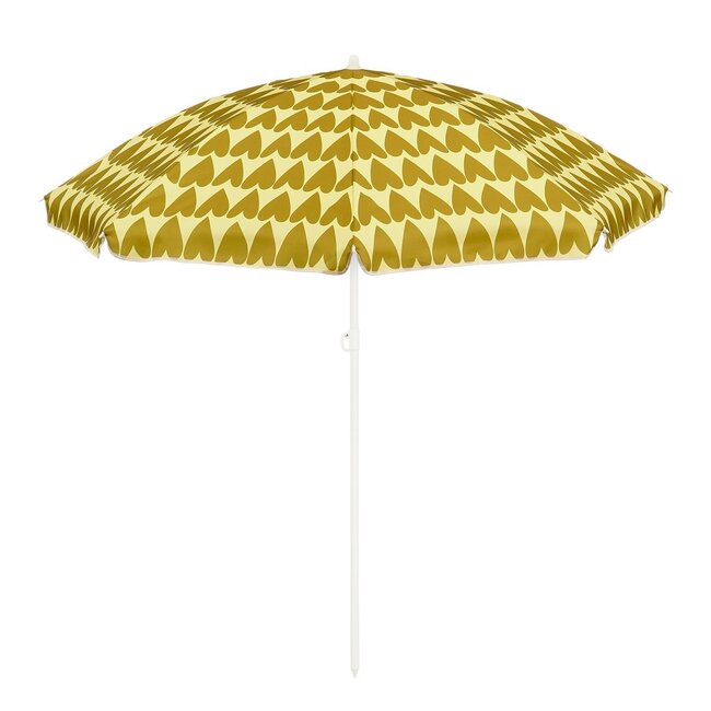 Strandparasol Bruin met Hartjesprint - Ø160x180 cm