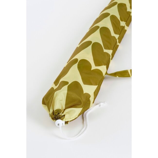 Strandparasol Bruin met Hartjesprint - Ø160x180 cm