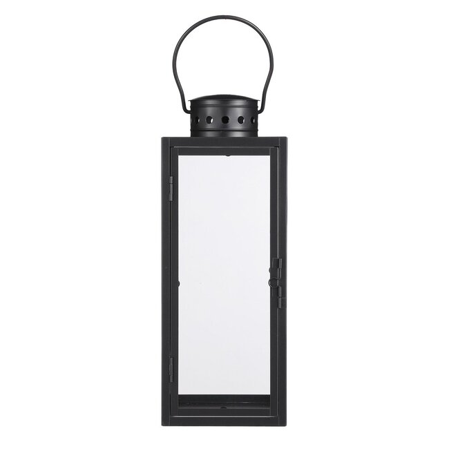 Zwarte Lantaarn - Metaal & Glas - 14x13x35 cm