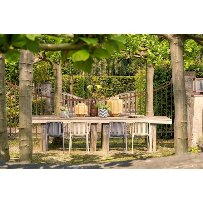 Jute Lantaarn - Naturel met Groene Accenten - ø40 cm