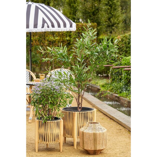 Jute Lantaarn - Naturel/Donkergroen - ø30 cm