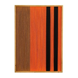 Wanddecoratie - Hout/Katoen - Oranje/Bruin - 50x70 cm