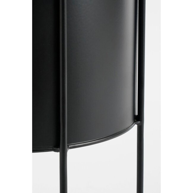 Bloempot op Standaard - Metaal - Zwart - Set van 3