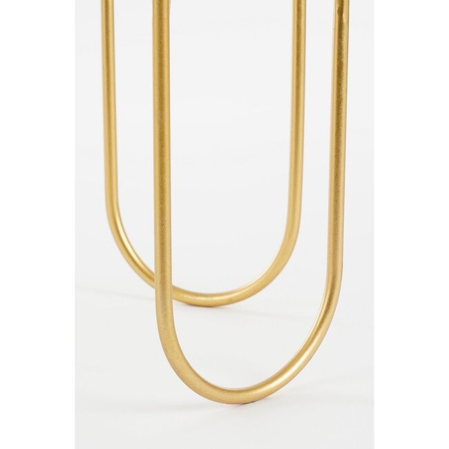 Bloempot op Standaard - Metaal - Lichtgeel/Goud - Set van 2