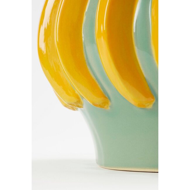 Bloempot Keramiek -  Bananen Design - Groen/Geel - Ø24 cm