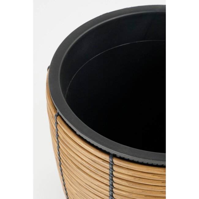 Bloempot Buiten - Set van 3 - Gerecycled Plastic - Bruin - Ø40x36cm