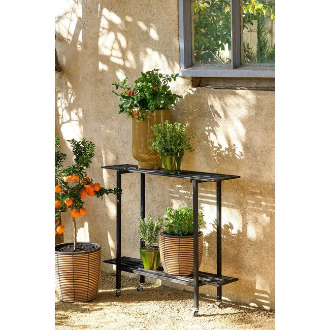 Bloempot Buiten - Set van 3 - Gerecycled Plastic - Bruin - Ø40x36cm