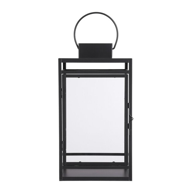 Lantaarn Zwart - Metaal /Glas - 20x19x36 cm