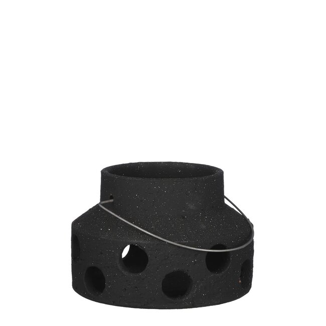 Lantaarn Terracotta - Rond - Antraciet - Ø25x16 cm