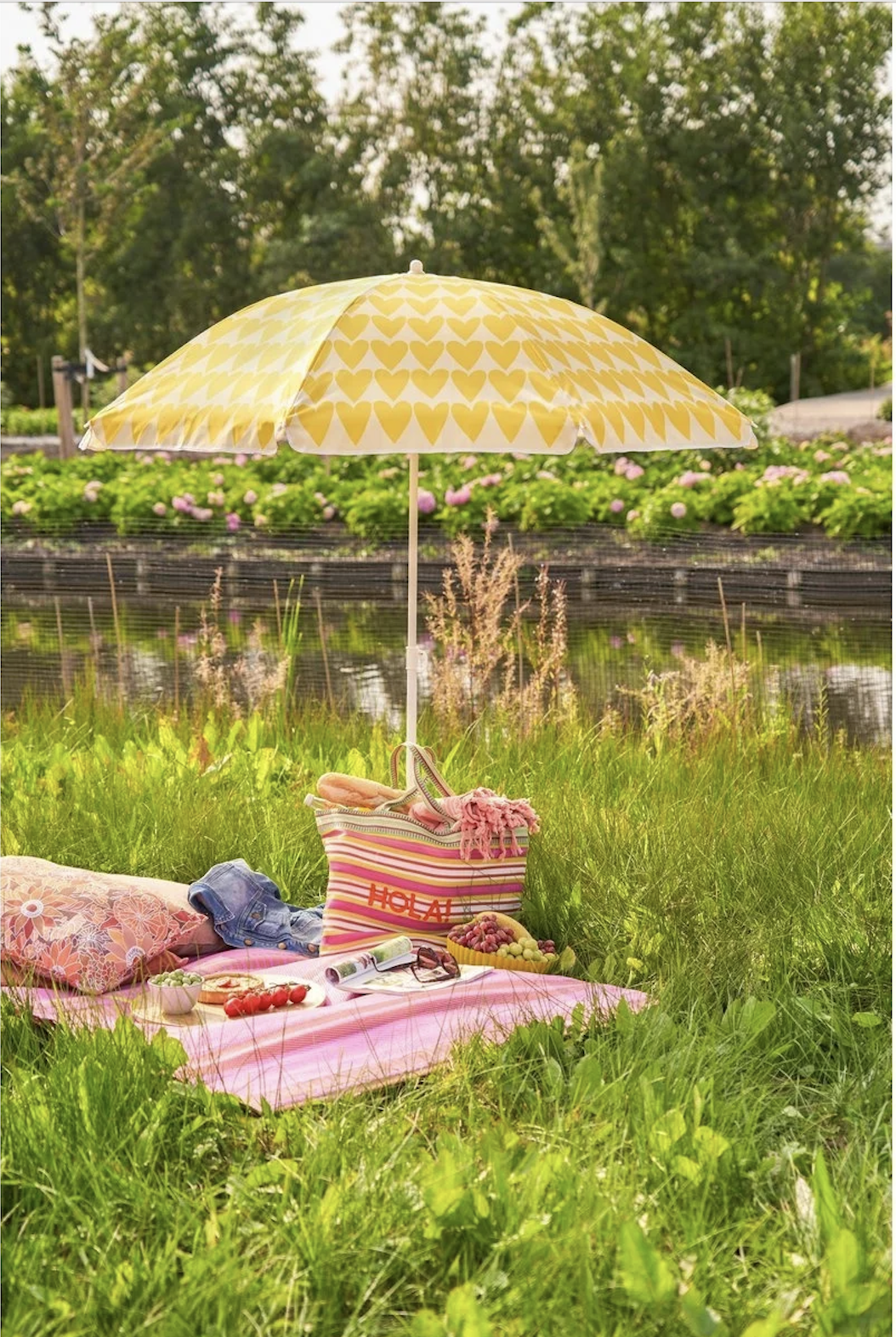 Strandparasol geel 