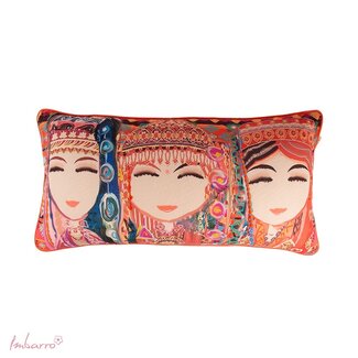 Sierkussen Shaila - Gerecycled PET - Oranje/Rood - 35x70 cm