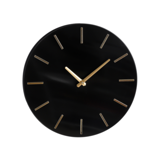 Wandklok - Zwart - Aluminium - Ø36 cm