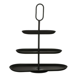 Etagere 3 Laags - Metaal - Zwart - 48x20x55 cm