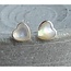 Parelmoer Hart Oorknopjes - 925 Zilver - Mini Oorbellen