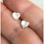 Parelmoer Hart Oorknopjes - 925 Zilver - Mini Oorbellen