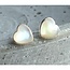 Parelmoer Hart Oorknopjes - 925 Zilver - Mini Oorbellen