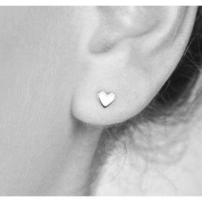 Hartjes Oorknopjes - 925 Zilver - Mini Zilveren Oorbellen