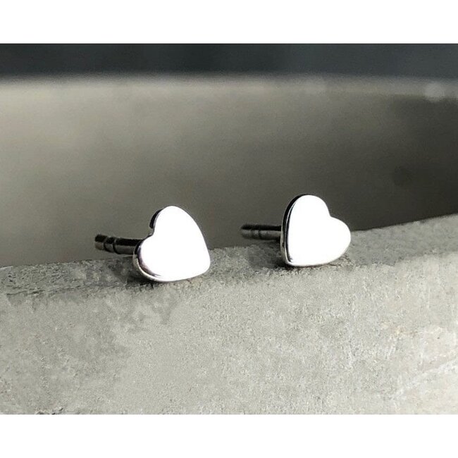 Hartjes Oorknopjes - 925 Zilver - Mini Zilveren Oorbellen