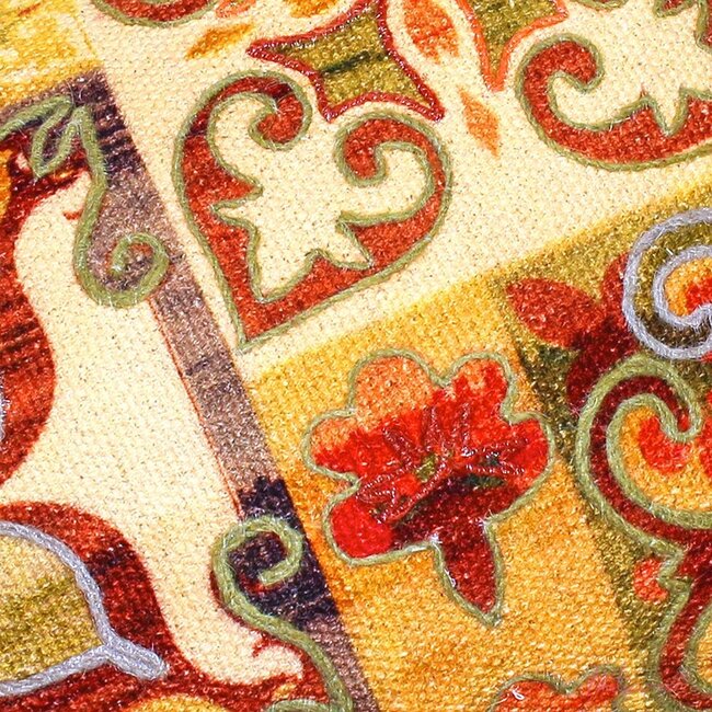 Imbarro Sierkussen Penny - Katoen Canvas - Ecru/Geel - 35x70 cm