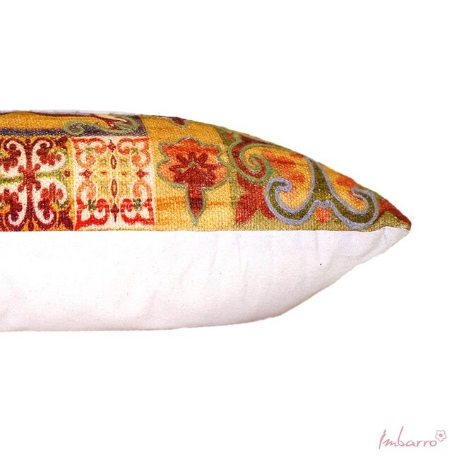 Sierkussen Penny - Katoen Canvas - Ecru/Geel - 35x70 cm