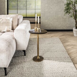 PS-Collection Bijzettafel Antiek Goud Glas Metaal Eclipse Hoog