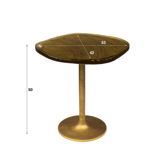 Bijzettafel Eclipse S - Goud Antiek - Metaal - 53x42x50 cm