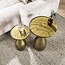 Bijzettafel Antiek Goud Glas Metaal Eclipse Drop S