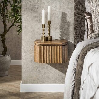 PS-Collection Nachtkastje Mangohout Zwevend 1 Lade - Wave XS