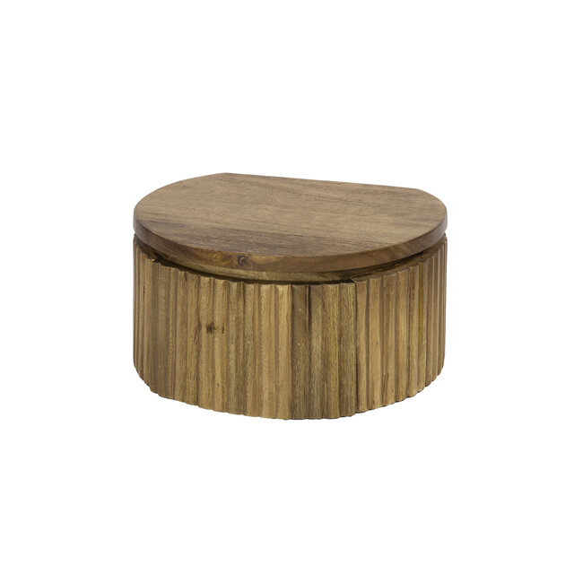 PS-Collection Zwevend Nachtkastje XS Wave - Mangohout - Rond - Zandkleur - 30x26x15 cm