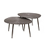 Salontafel Set van 2  Ray - Organisch -  Bruin -  Metaal - 76x61x43 cm